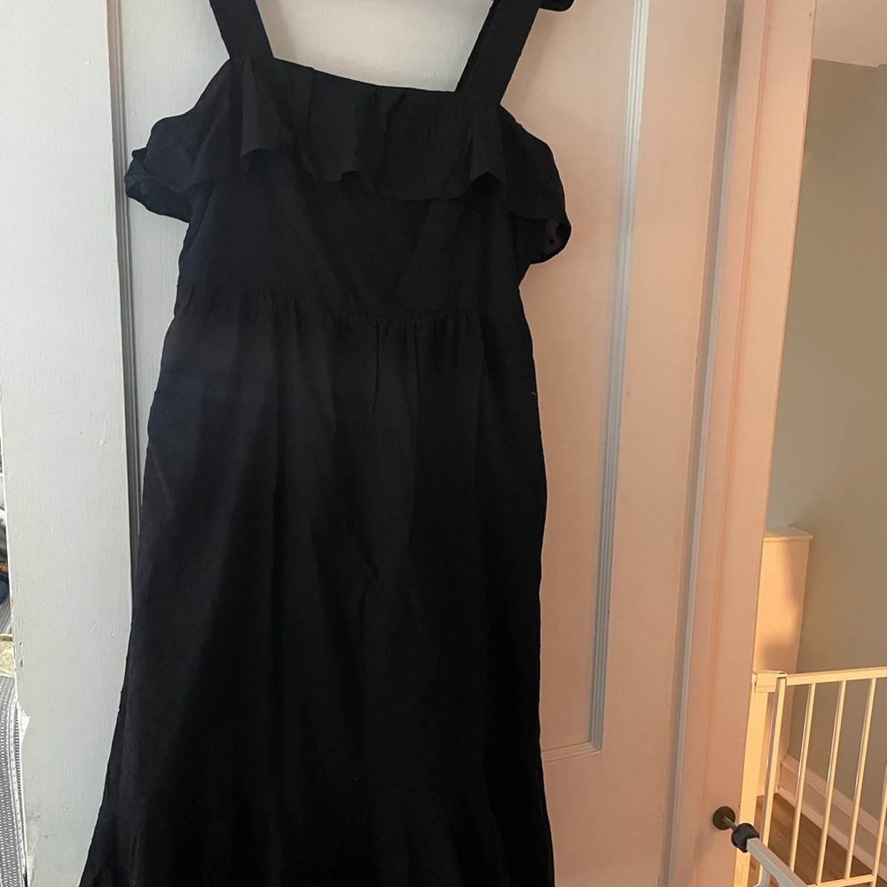 J.crew Factory embroidered dot ruffle dress
